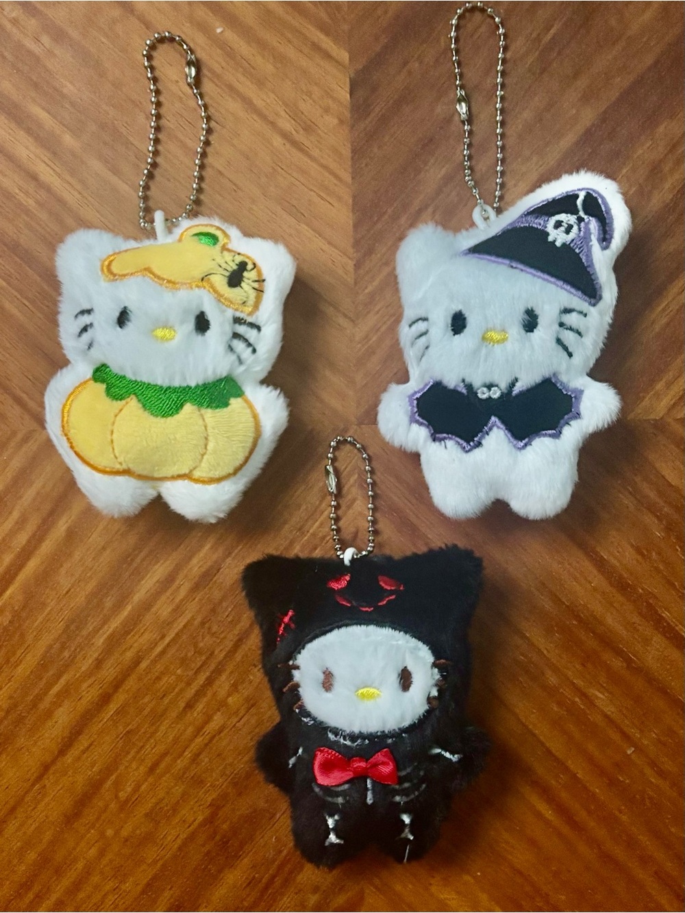 🎀Hello Kitty🎀Handmade Plush Halloween Keychain Set (All 3)NWOT